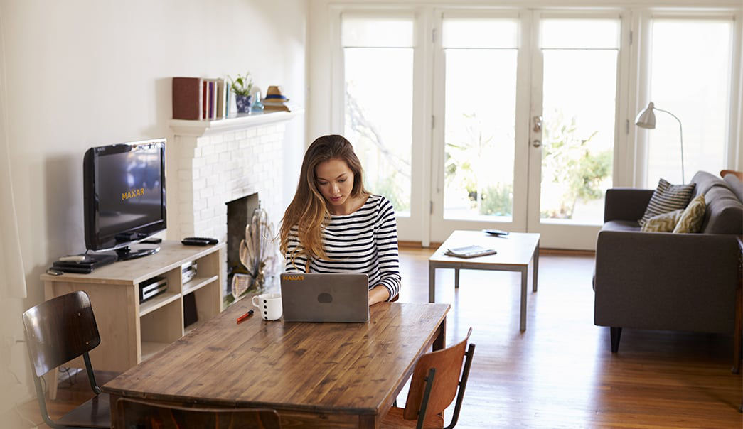 Woman working on laptop