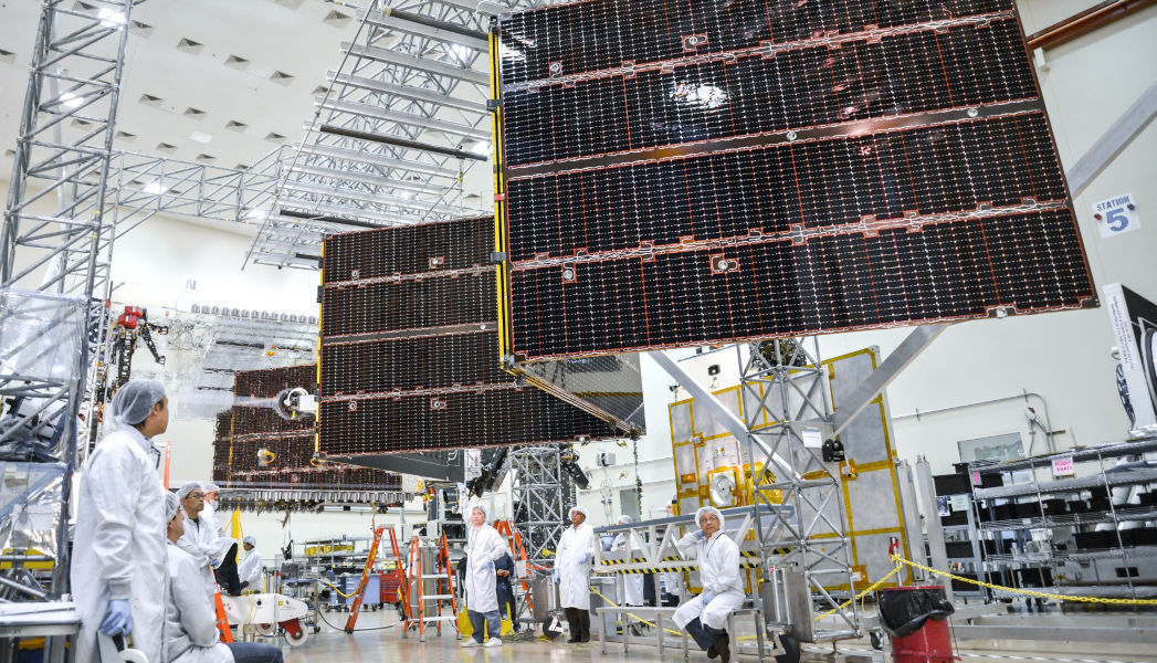 Solar array deploying in Palo Alto